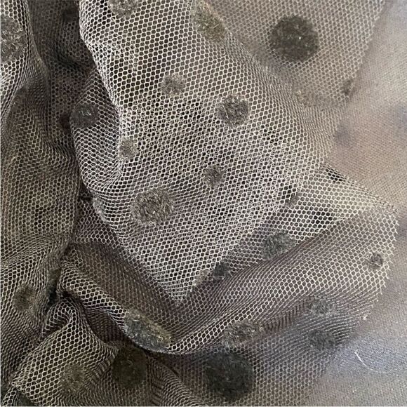 Haute Monde Net Overlay Flutter Sleeve Black Dress. Size Medium. - Picture 8 of 9